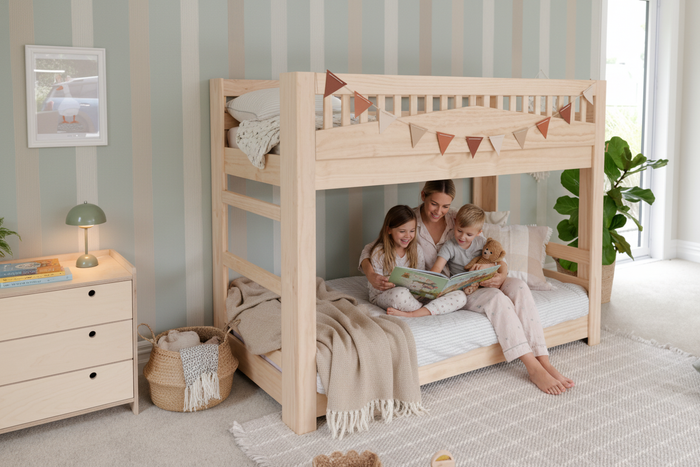 Cozy LOW Bunk Bed PINE