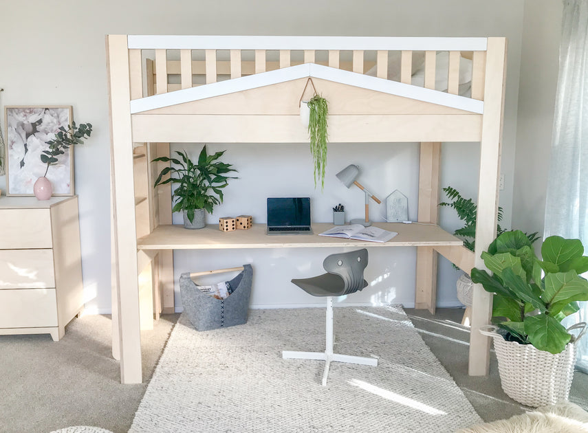 Shop Cozy Loft bed with desk Magic of wood NZ bunk