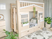 Cottage house bunk bed