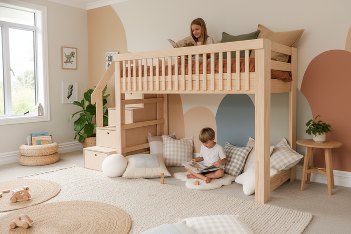 Scandi LOW Loft Bed PINE