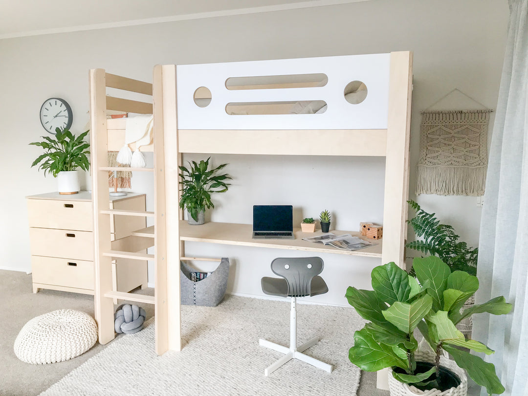 Urban Loft bed with desk Magic of wood NZ