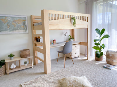 Cozy loft bed with desk PINE