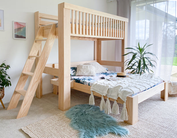 Family Scandi T-shaped bunk bed PINE
