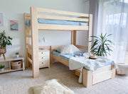 Classic L-shaped bunk bed PINE