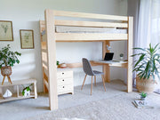 Classic loft bed with desk PINE