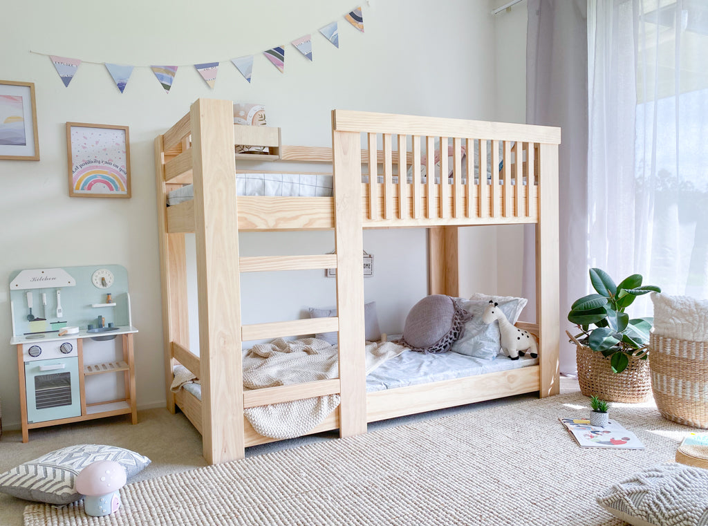 Scandi LOW bunk bed PINE Magic of wood NZ