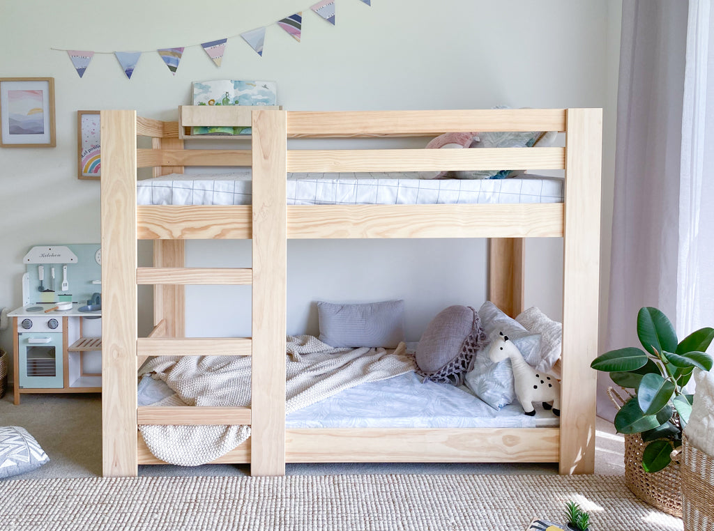 Classic LOW bunk bed PINE Magic of wood NZ premium beds bunk beds
