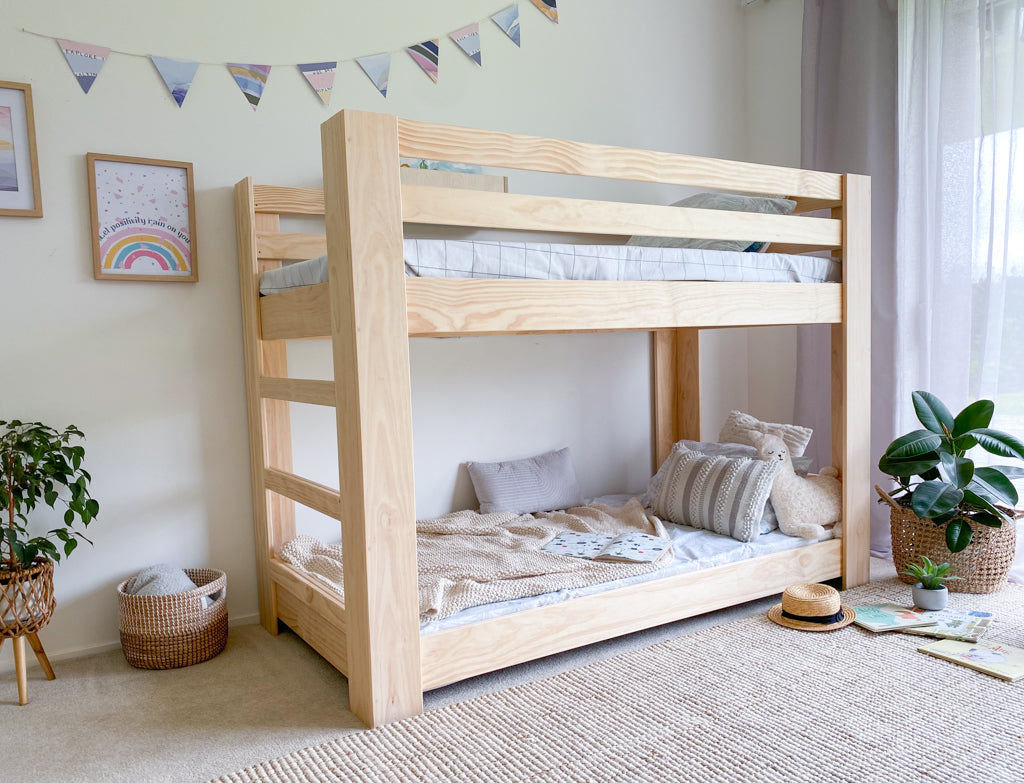 LOW Bunk beds PINE – Magic of wood NZ