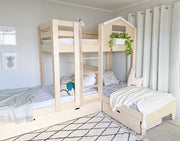 Country L-shaped Triple bunk bed