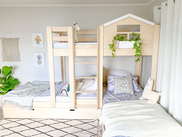 Country L-shaped Triple bunk bed