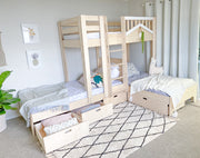 Cozy L-shaped Triple bunk bed